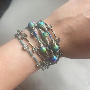 Handmade iridescent multi string bracelet - never worn
